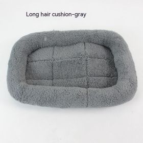 Teddy Bichon Cage Mat Small And Medium Dog Mat TeddyPomeranian Cotton Cushion (Option: Gray Long Hair-S Small About 38X27CM)