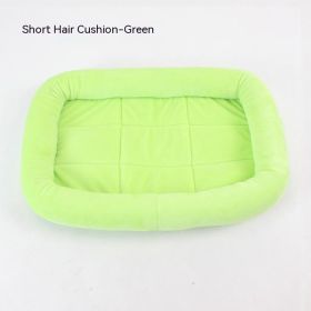 Teddy Bichon Cage Mat Small And Medium Dog Mat TeddyPomeranian Cotton Cushion (Option: Crystal Velvet Green-S Small About 38X27CM)