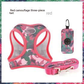 New Dog Hand Holding Rope Vest-style Breast Strap Reflective Breathable Pet Products (Option: Watermelon Red-XS)