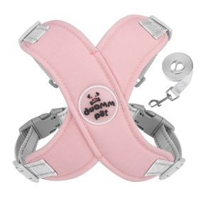 Pet Dog Breathable Chest Strap Reflective Hand Holding Rope (Option: Pink-M)