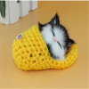 Kawaii Simulation Sleeping Kittens Kawaii Plush Cat Doll Toy For Kids Birthday Gift